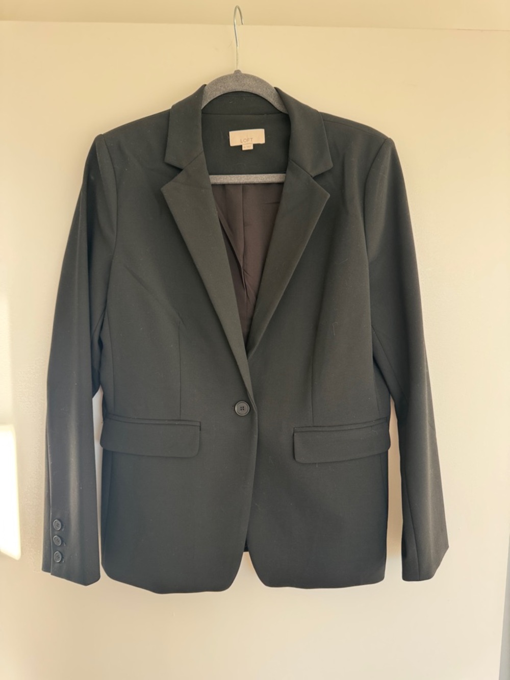 LOFT Black Single-Button Tailored Blazer